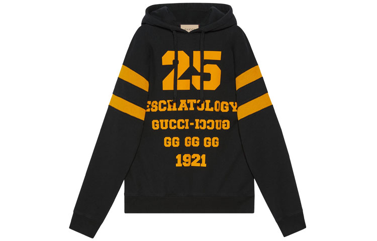 (Women) Gucci SS21 1921 Logo Print Black Hoodie Edition 660282-XJDJD-1060