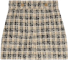 (Women) GUCCI SS21 Beige Square G Tweed Mini Skirt for Women 661562-ZAGLP-2108 (Women) GUCCI SS21 Beige Square G Tweed Mini Skirt for Women 661562-ZAGLP-2108