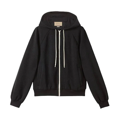 (Women) GUCCI SS21 Black GG Jacquard Knit Hoodie 661783-XJDEM-1000