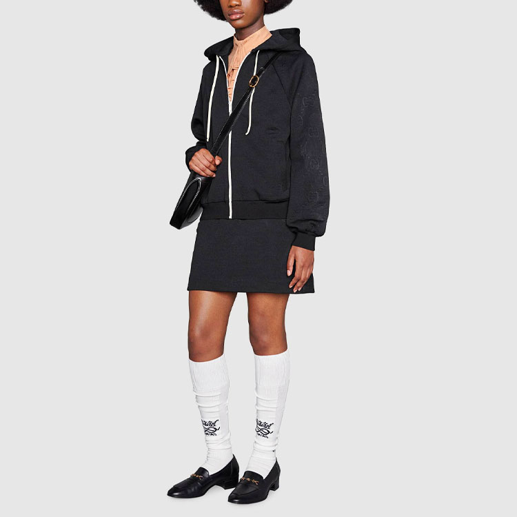 (Women) GUCCI SS21 Black GG Jacquard Knit Hoodie 661783-XJDEM-1000 圖 3