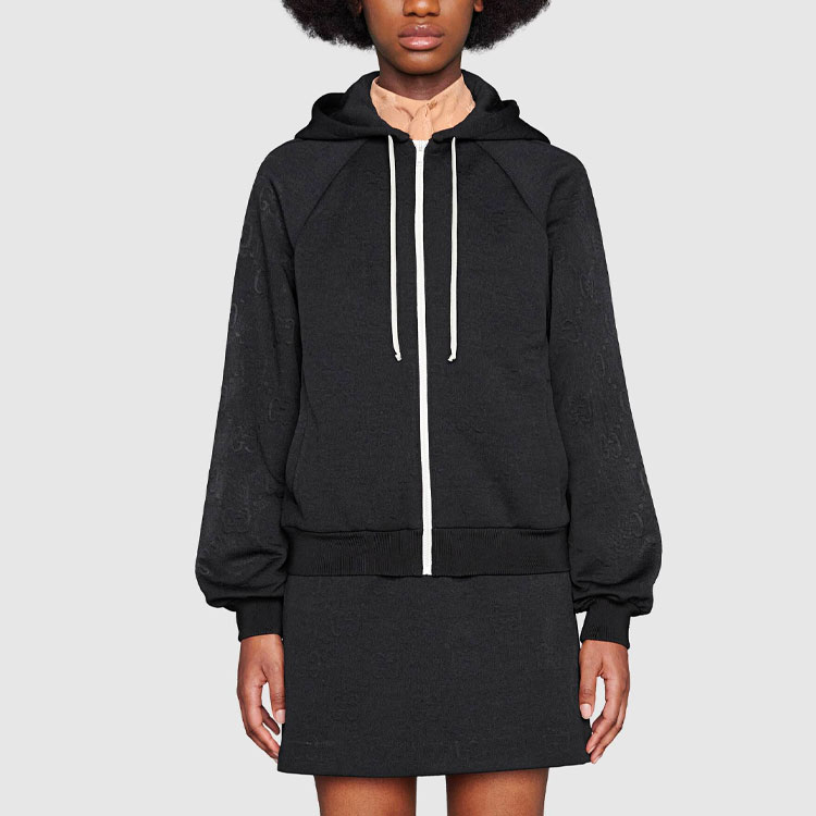 (Women) GUCCI SS21 Black GG Jacquard Knit Hoodie 661783-XJDEM-1000 圖 4