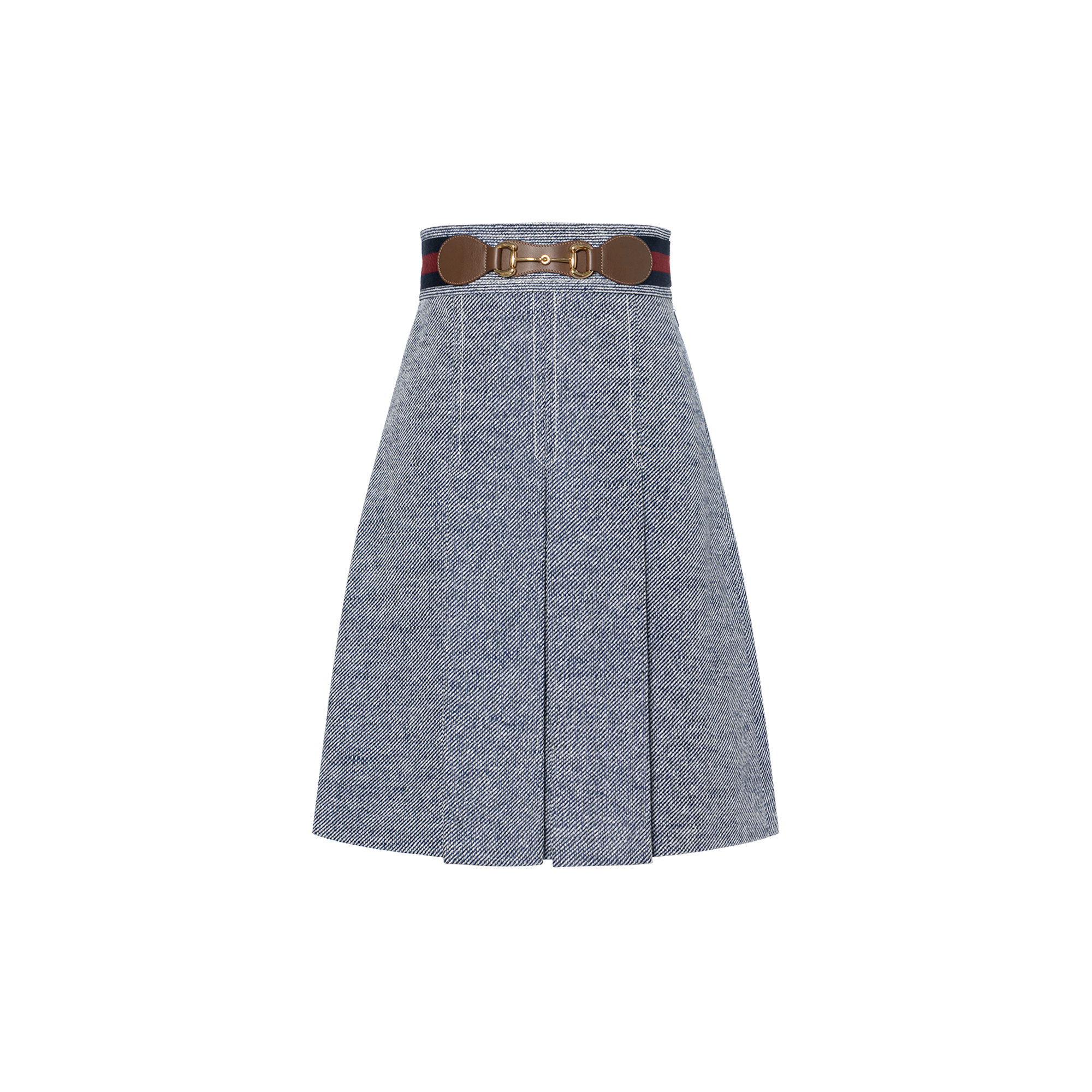 (Women) GUCCI SS21 Grey Pleated Casual Dress with Horsebit Details. 643509-Z8AM0-4447