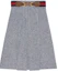 Order (W) GUCCI SS21 Vestido Casual Gris Plisado con Detalles de Mordedura de Caballo. 643509-Z8AM0-4447