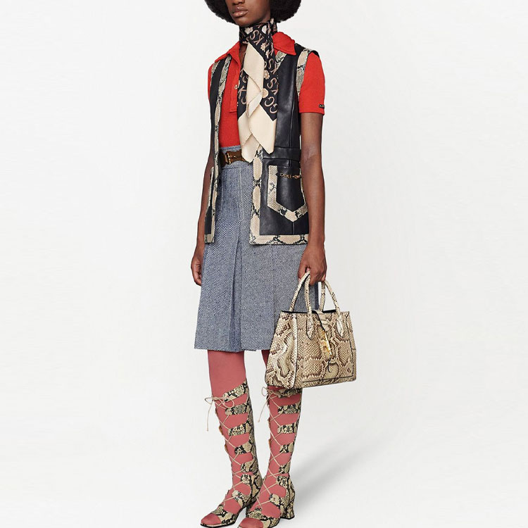 (Women) GUCCI SS21 Grey Pleated Casual Dress with Horsebit Details. 643509-Z8AM0-4447 圖 3