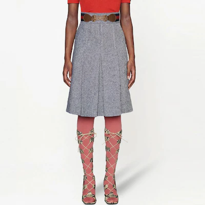 (W) GUCCI SS21 Vestido Casual Gris Plisado con Detalles de Mordedura de Caballo. 643509-Z8AM0-4447 Shop (W) GUCCI SS21 Vestido Casual Gris Plisado con Detalles de Mordedura de Caballo. 643509-Z8AM0-4447