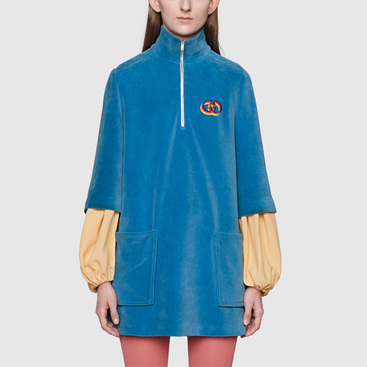 (Women) GUCCI SS21 Interlocking GG Cotton Short-Sleeve Dress Blue. 644597-XJDCV-4670 圖 3