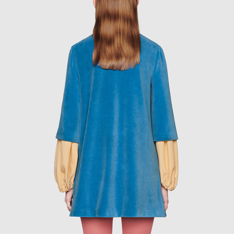 (Women) GUCCI SS21 Interlocking GG Cotton Short-Sleeve Dress Blue. 644597-XJDCV-4670 圖 4