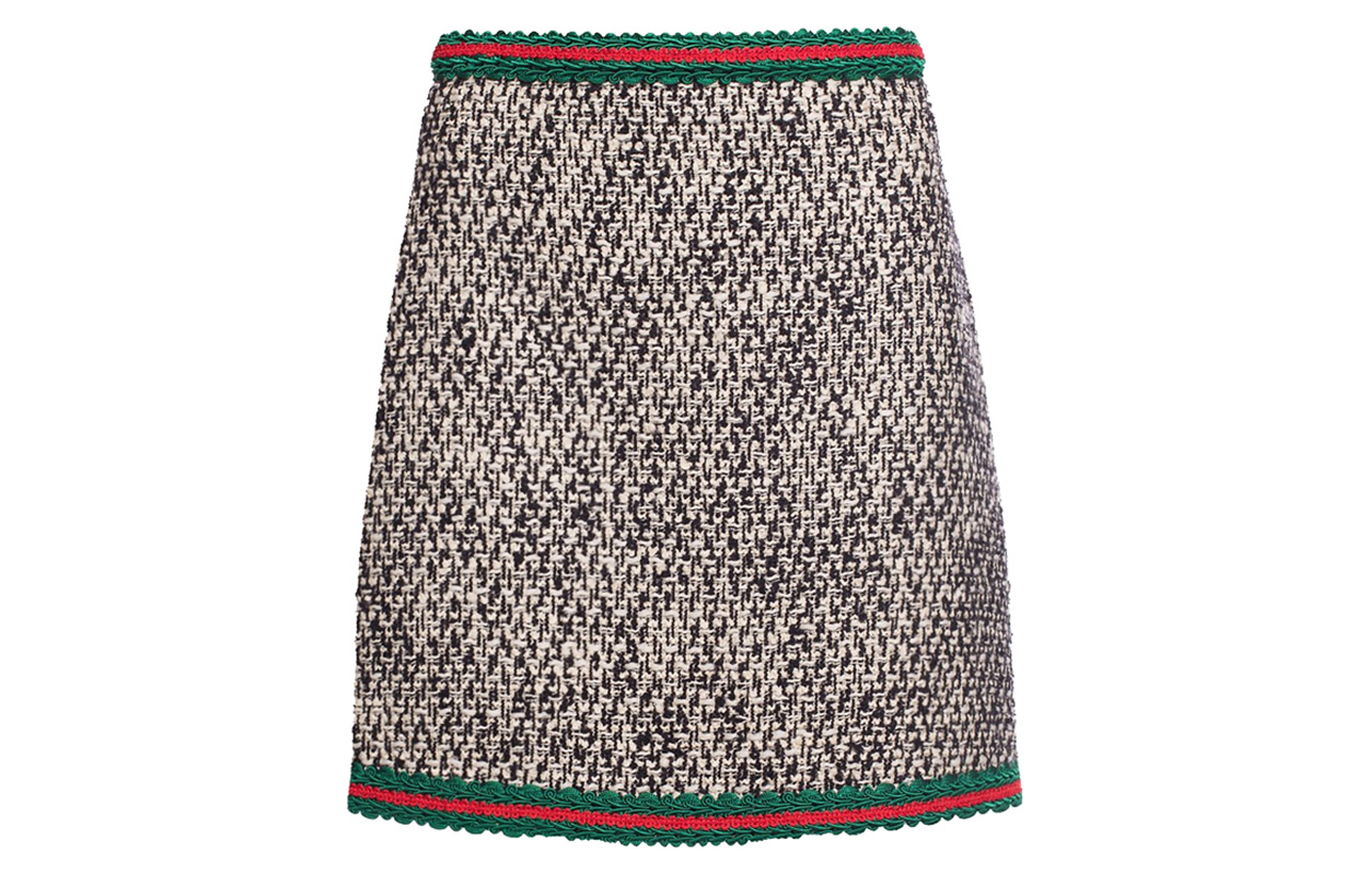 (Women) Gucci SS21 Multicolor A-Line Knit Skirt with Contrasting Stripes 610066-ZACCK-9791