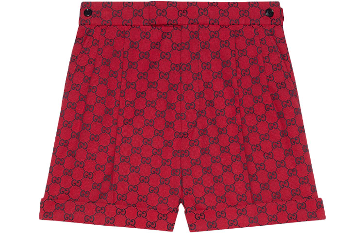 (Women) Gucci SS21 Red GG Monogram Colorblock Canvas Shorts 661589-ZAF4S-6431