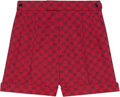 (Women) Gucci SS21 Red GG Monogram Colorblock Canvas Shorts 661589-ZAF4S-6431 (Women) Gucci SS21 Red GG Monogram Colorblock Canvas Shorts 661589-ZAF4S-6431