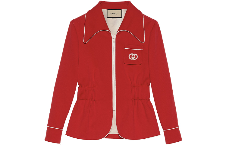 (Women) Gucci SS21 Red Interlocking G Zip-Up Casual Jacket 653411-XJDEL-6127
