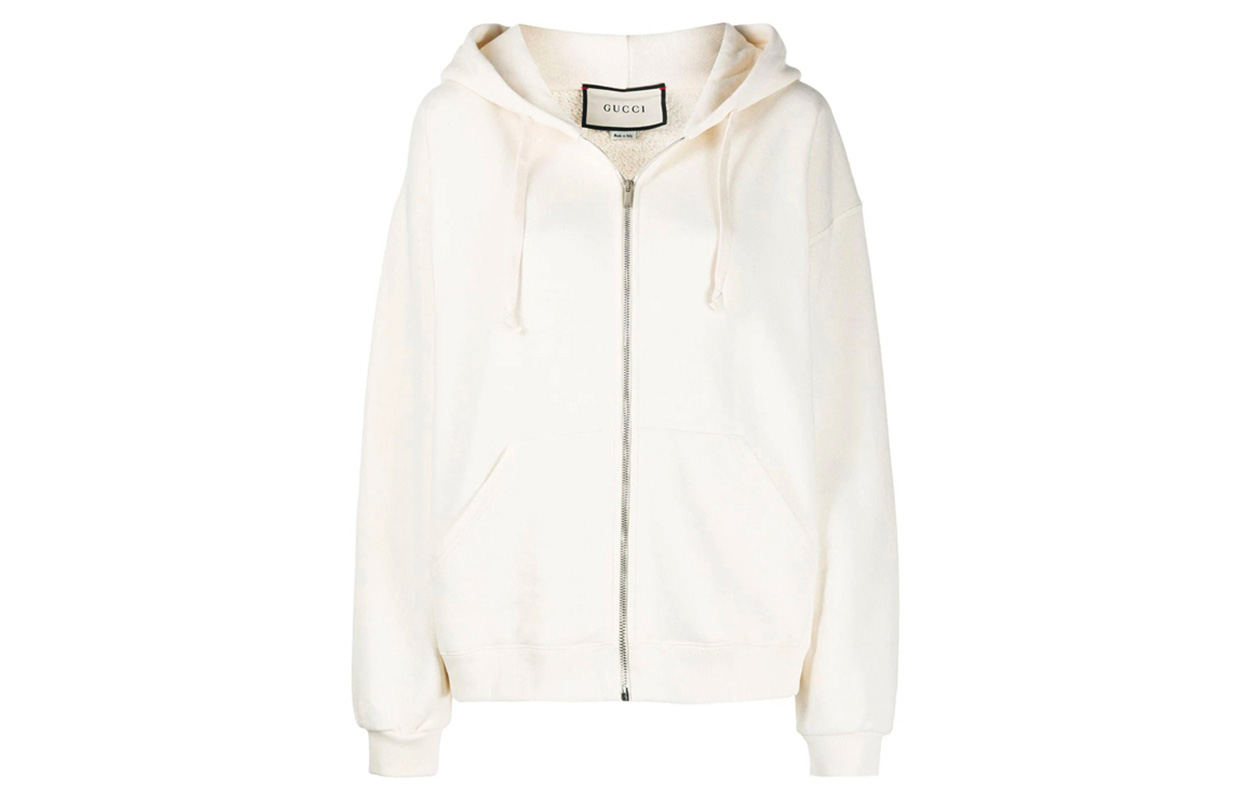 (Women) Gucci SS21 White Knit Hooded Sweatshirt 610140-XJB8V-9230