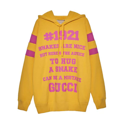 (Women) Gucci SS22 1921 Collection Yellow Printed Hoodie 683276-XJD3E-7256
