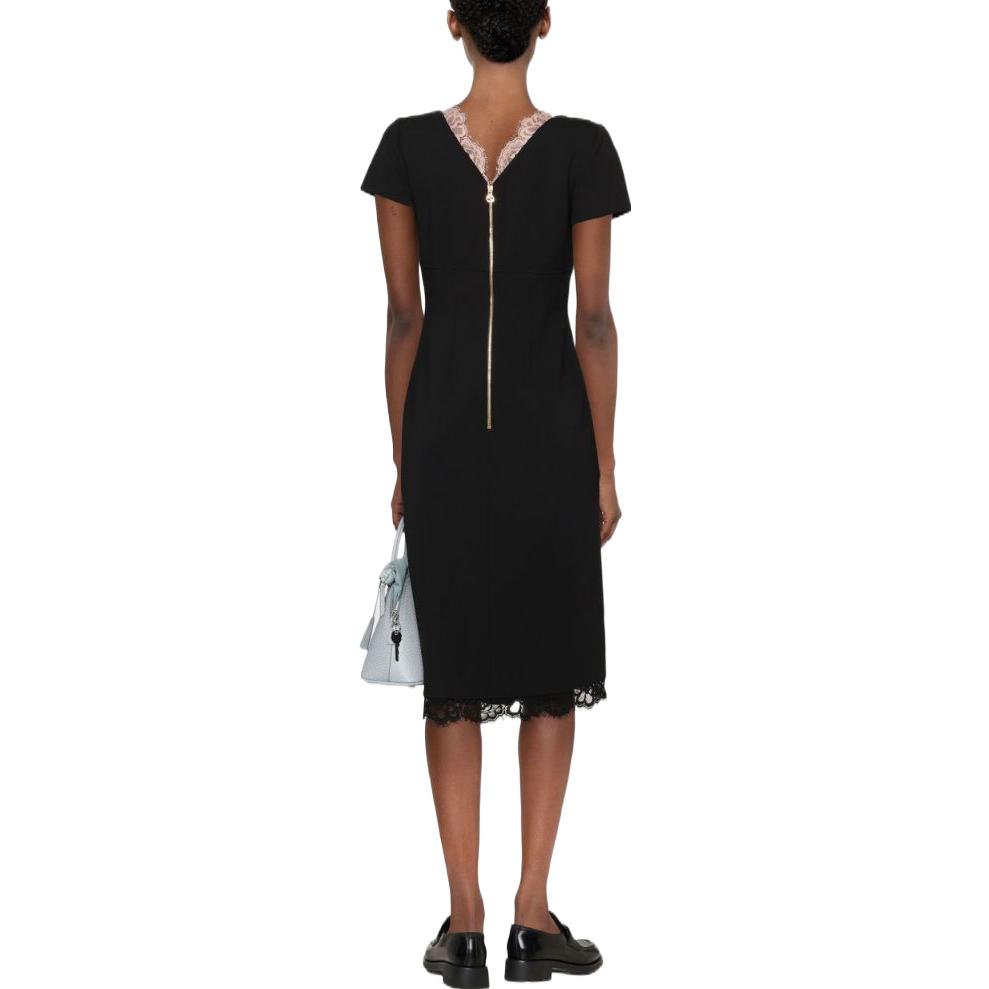 (Women) GUCCI SS22  Black Lace Trim V-Neck Short Sleeve Dress. 688406-XJD5M-1024 圖 4