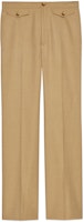 (Women) GUCCI SS22 Solid Color Loose Fit Casual Pants Light Brown. 690743-ZAFHJ-2286 (Women) GUCCI SS22 Solid Color Loose Fit Casual Pants Light Brown. 690743-ZAFHJ-2286