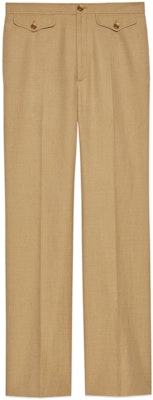 (W) GUCCI SS22 Pantalones Casuales Marrón Claro de Corte Suelto Color Sólido. 690743-ZAFHJ-2286 Order (W) GUCCI SS22 Pantalones Casuales Marrón Claro de Corte Suelto Color Sólido. 690743-ZAFHJ-2286