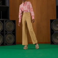 Lookbook (W) GUCCI SS22 素色休閒寬鬆長褲 淺棕色 690743-ZAFHJ-2286