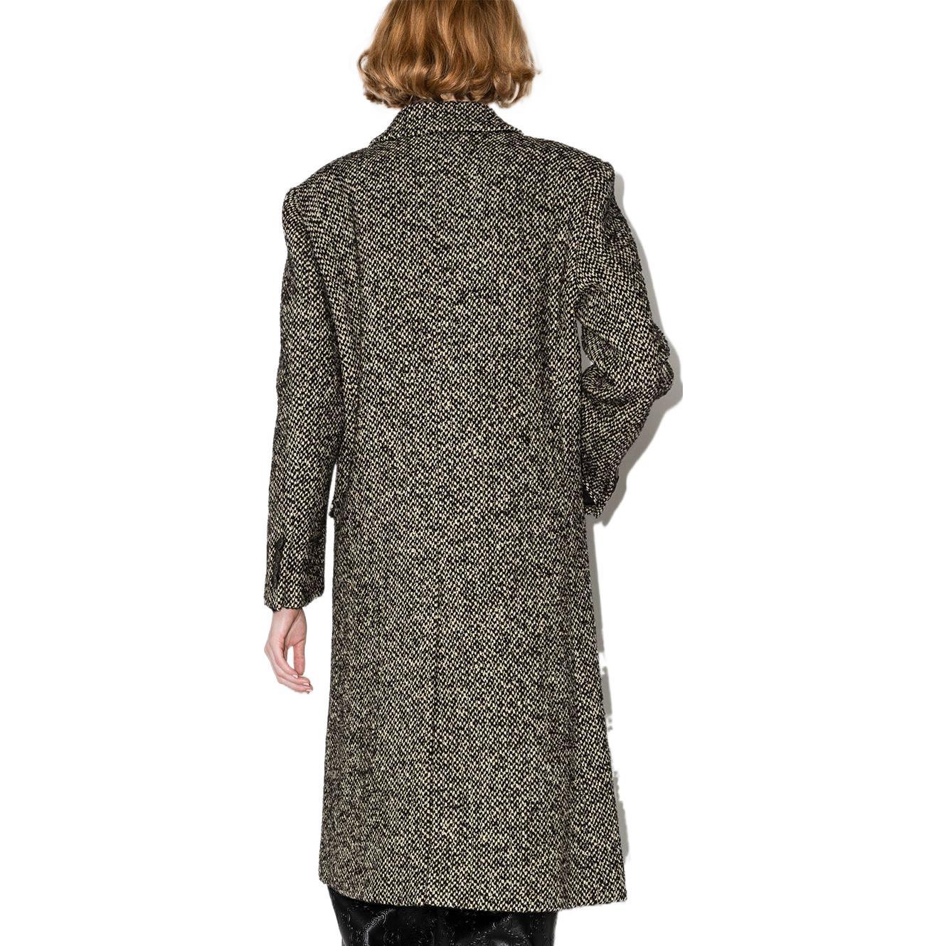 Shop (W) GUCCI SS22 黃色寬鬆單排扣休閒外套大衣 674000-ZAEAP-1043