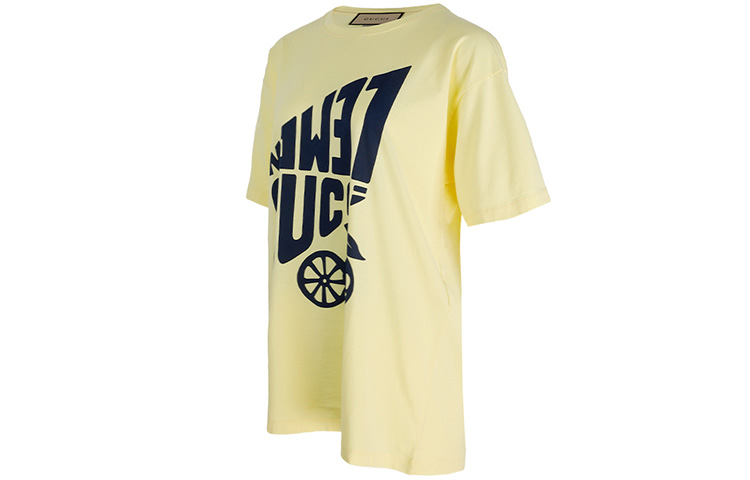 (Women) GUCCI SS22  Yellow Loose Fit Logo Print Short-Sleeve T-Shirt. 616036-XJDWF-7462 圖 4