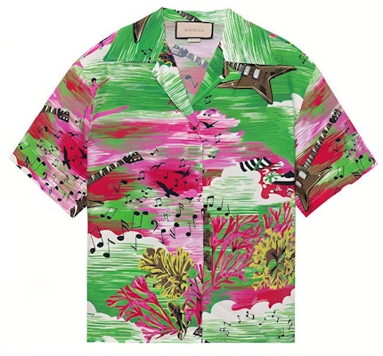 (W) Camisa Verde Gucci SS22 Estampado Integral con Logo y Protección Solar 703607-ZAJUH-3832 Buy (W) Camisa Verde Gucci SS22 Estampado Integral con Logo y Protección Solar 703607-ZAJUH-3832