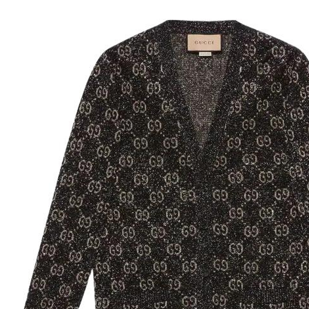 (Women) GUCCI SS22 Aria Fashion GG Monogram Single-Breasted Knit Cardigan Women Black. 678434-XKB54-1284 圖 6