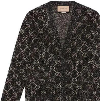 (W) GUCCI SS22 Aria Fesyen Cardigan Rajut GG Monogram Wanita Hitam. 678434-XKB54-1284 Details for (W) GUCCI SS22 Aria Fesyen Cardigan Rajut GG Monogram Wanita Hitam. 678434-XKB54-1284