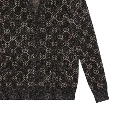 (W) GUCCI SS22 Aria Fesyen Cardigan Rajut GG Monogram Wanita Hitam. 678434-XKB54-1284 Sizing (W) GUCCI SS22 Aria Fesyen Cardigan Rajut GG Monogram Wanita Hitam. 678434-XKB54-1284