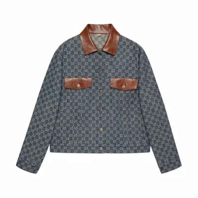 (Women) Gucci SS22 Blue Double G Supreme Denim Jacket 671776-XDBS8-4384