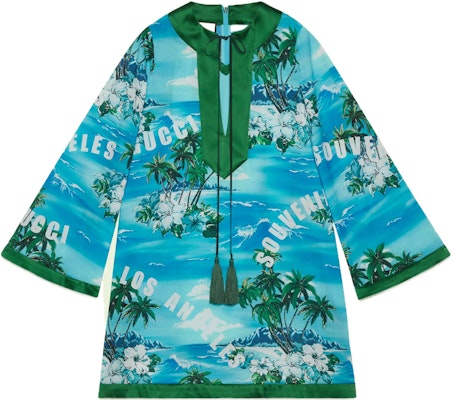 (W) Gucci SS22 藍色字母海洋印花純棉長袖連身裙 703949-ZAJVY-4761 Buy (W) Gucci SS22 藍色字母海洋印花純棉長袖連身裙 703949-ZAJVY-4761