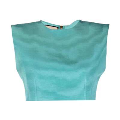 (Women) Gucci SS22 Blue Sleeveless Padded Shoulder Vest 683131-ZAIGV-3221