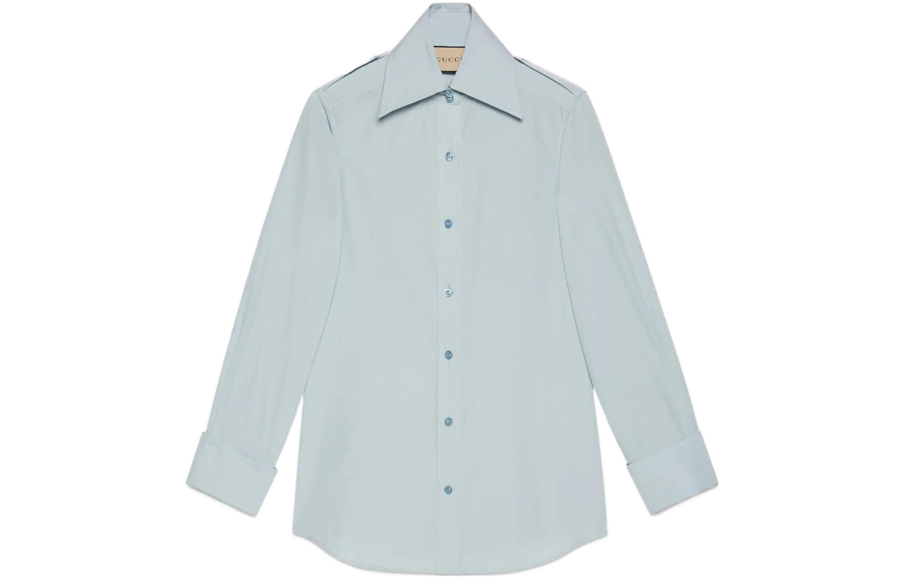 (Women) Gucci SS22 Blue Solid Long-Sleeve UV Shirt 675614-Z3599-4636