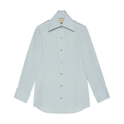 (Women) Gucci SS22 Blue Solid Long-Sleeve UV Shirt 675614-Z3599-4636