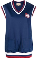 (Women) Gucci SS22 Blue Tank Top with Embroidered Logo and Contrast Stripes 666657-XJDQB-4086 (Women) Gucci SS22 Blue Tank Top with Embroidered Logo and Contrast Stripes 666657-XJDQB-4086