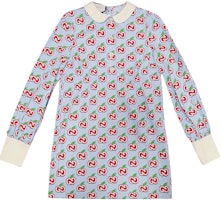 (Women) Gucci SS22 Cartoon Cherry Long Sleeve Polo Dress Multicolor 627431-ZAEY5-4324 (Women) Gucci SS22 Cartoon Cherry Long Sleeve Polo Dress Multicolor 627431-ZAEY5-4324