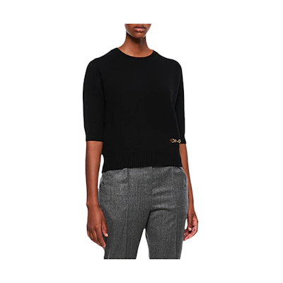 (Women) Gucci SS22 Cashmere Knit Mid-Sleeve Sweater in Solid Color 628389-XKBH9-1043