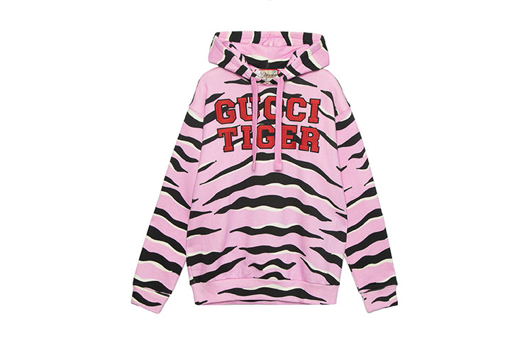 (Women) Gucci SS22 Chinese New Year Tiger Hoodie for Women Pink 672474-XJD4D-5152
