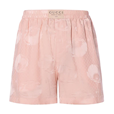 (Women) Gucci SS22 Floral Pattern Straight Casual Shorts 692261-ZAA67-5981
