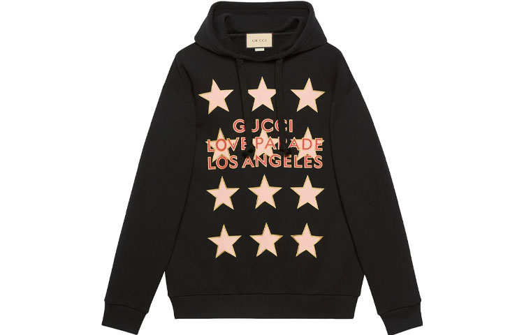 (Women) Gucci SS22 Geometric Logo Print Loose Hoodie Black 615061-XJEQO-1082