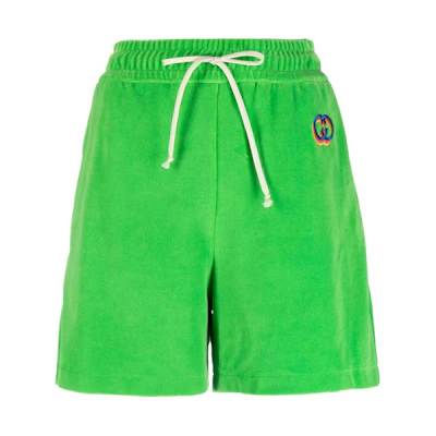 (Women) Gucci SS22 Green Embroidered Drawstring Loose Shorts 650630-XJDCV-3231