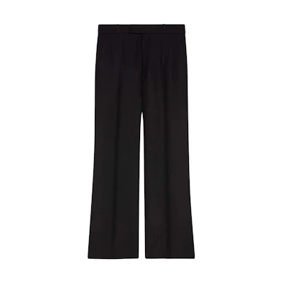(Women) Gucci SS22 High-Waisted Black Relaxed Straight Pants 661739-ZAD88-1000