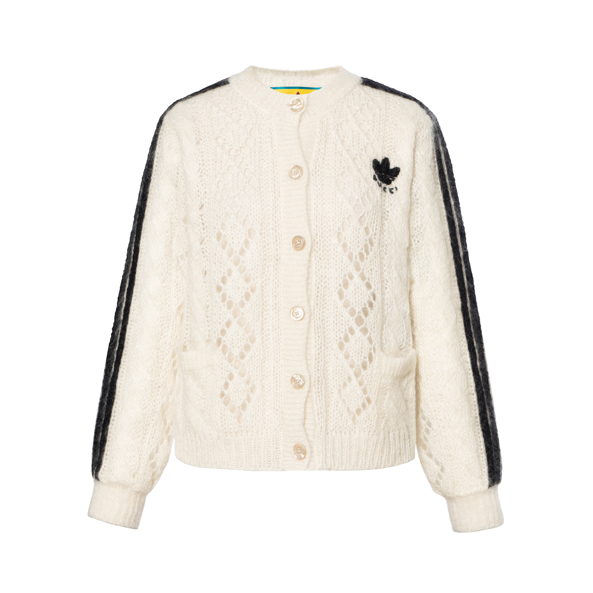 (Women) Gucci SS22 Ivory Striped Detail Single-Breasted Cardigan 717329-XKCMO-9791