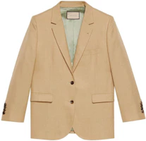 (Women) Gucci SS22 Khaki Single-Breasted Loose-Fit Blazer 691278-ZAFHJ-2327 (Women) Gucci SS22 Khaki Single-Breasted Loose-Fit Blazer 691278-ZAFHJ-2327