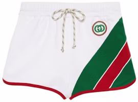 (Women) Gucci SS22 Knit Shorts with Trim in White 688613-XJD6C-9061 (Women) Gucci SS22 Knit Shorts with Trim in White 688613-XJD6C-9061