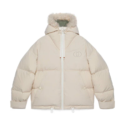 (Women) Gucci SS22 Light Pink Down Jacket Hooded Long Sleeve Coat 706075-Z9AAH-9791