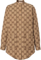 (Women) Gucci SS22 Loose Canvas Long Sleeve Shirt Dark Brown 669337-ZAHT5-2580 (Women) Gucci SS22 Loose Canvas Long Sleeve Shirt Dark Brown 669337-ZAHT5-2580