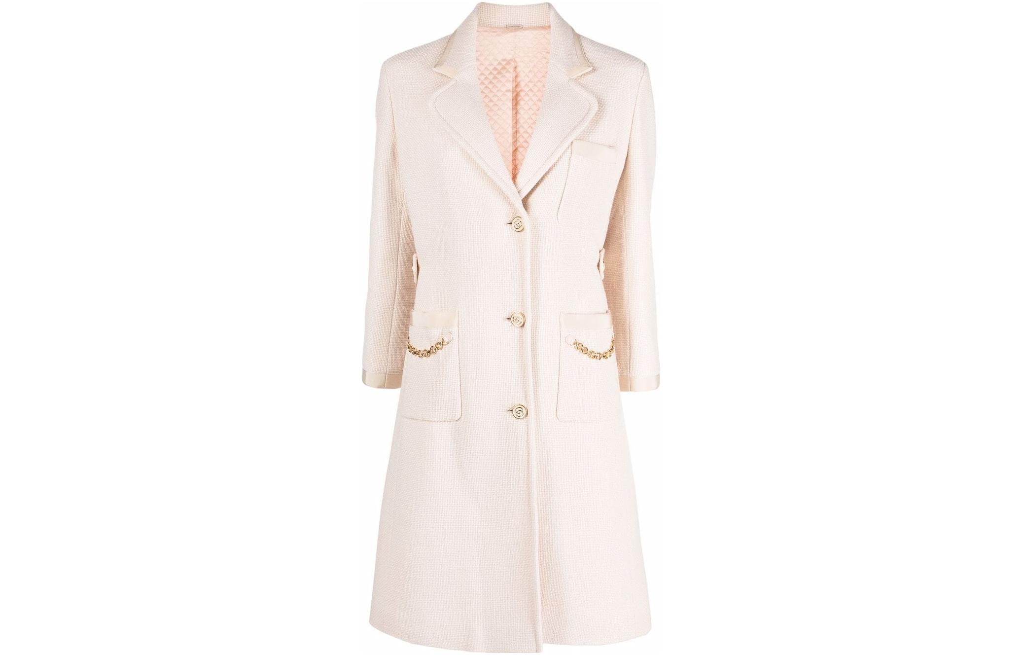 (Women) Gucci SS22 Off-White Chain Embellished Coat 669525-Z8ARC-9783