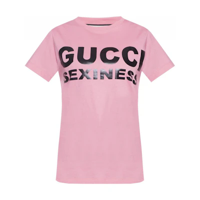 (Women) Gucci SS22 Pink Logo Print Loose Fit T-Shirt 623608-XJCLE-5736
