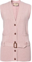 (Women) Gucci SS22 Pink Sleeveless Knit Vest with Logo Pattern 680891-XKB3-A5018 (Women) Gucci SS22 Pink Sleeveless Knit Vest with Logo Pattern 680891-XKB3-A5018