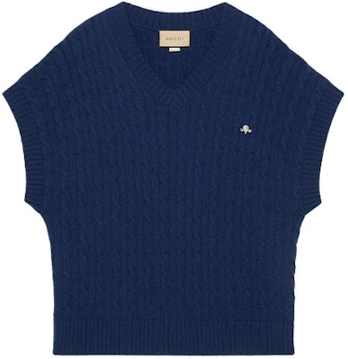(W) Gucci SS22 蓝色纯色V领短袖针织毛衣 679506-XKB63-4726 Buy (W) Gucci SS22 蓝色纯色V领短袖针织毛衣 679506-XKB63-4726