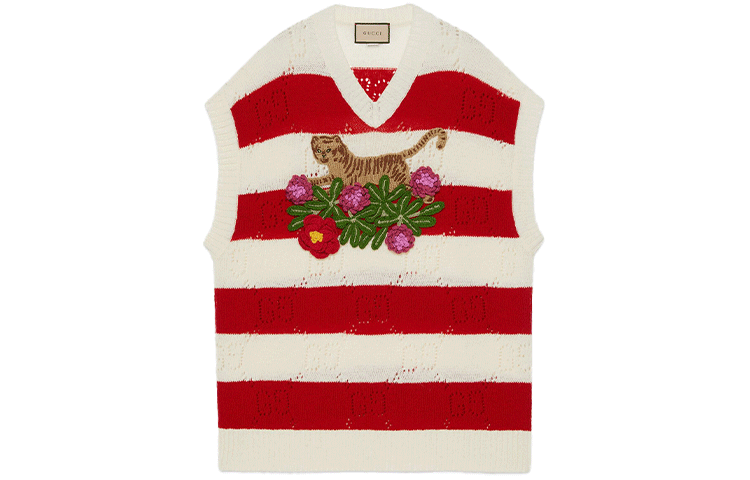 (Women) Gucci SS22 Red Striped Wool Vest 686943-XKB77-9212